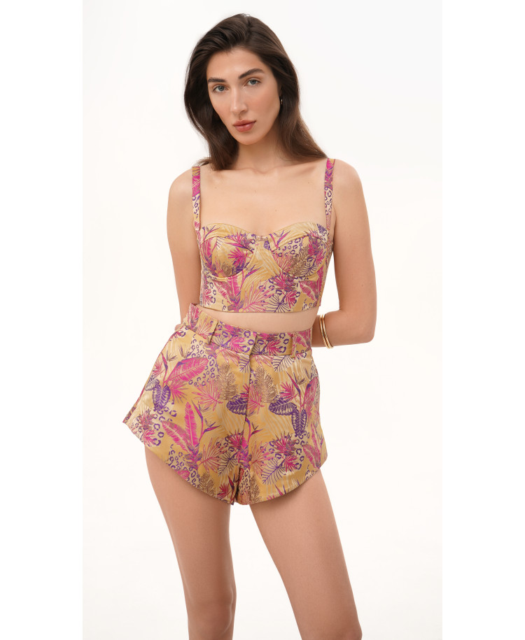 Bustier top with zipper